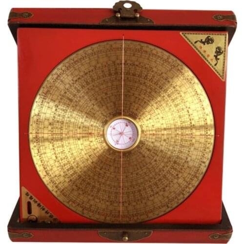 Pure copper Feng Shui Compass Vintage Brass Luo Pan Chinese Fine Copper High-Precision Antique 3 inch 5 inch 8 inch gift box