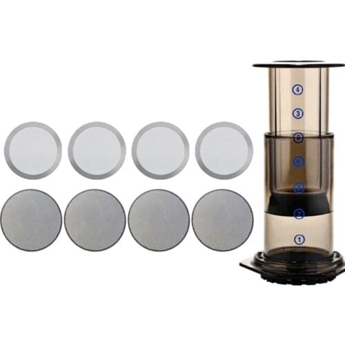 Stainless Steel 8PCS Aeropress Coffee Maker Filter Disc Metal Ultra Filter For Aeropress Coffee Maker Kitchen Coffee Accessories