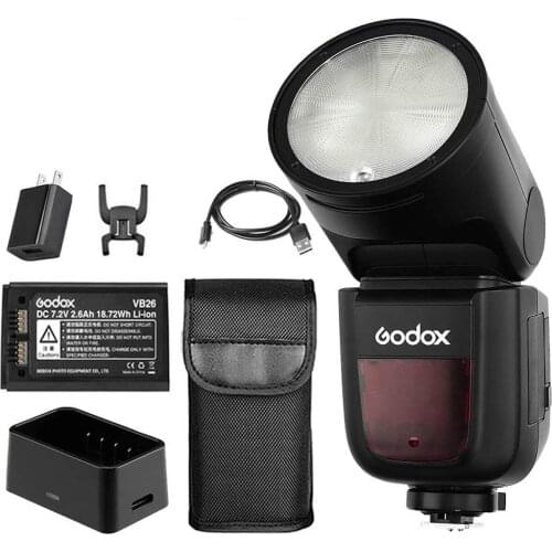 Godox V1 Flash Speedlight 2.4G TTL HSS Li-ion Round Head ON-Camera Flash for Canon Nikon Sony Fujifilm Olympus Panasonic Pentax