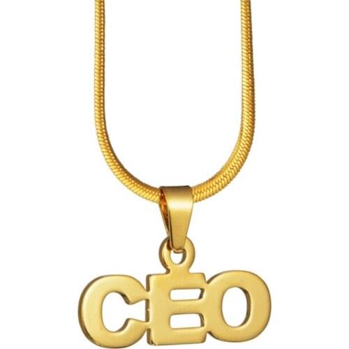 Hip Hop CEO Pendant Necklace Micro Pave Zirconia Material Pendants Necklace for Men Women Chain Fashion Jewelry