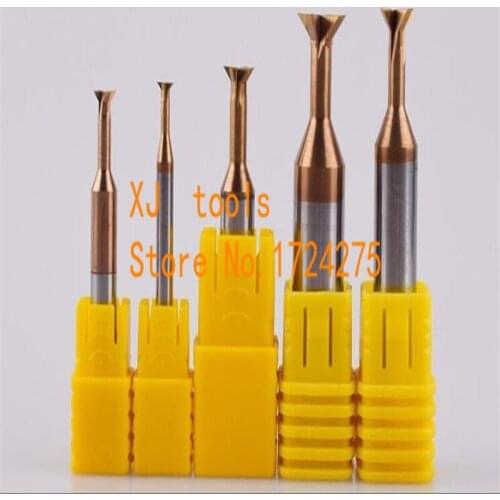 HRC60 TiCN Coated Solid Carbide Dovetail Milling Cutter End Mill 3 4 5 6 8 10 12 14 16 20mm*45/60/75Degree Alloy Straight Shank