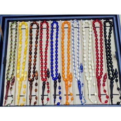 10 Pieces Powder Amber Rosary Set Rosary Set Turkish Handmade Islamic Set Religious Belief Men Women