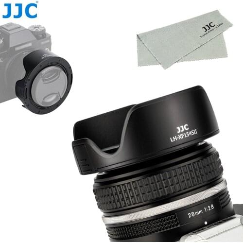 JJC Lens Hood with 52mm Adapter for Fuji Fujifilm XC 15-45mm F3.5-5.6 OIS PZ & XF 18mm f2 R Lens on XT30 XT20 XT10 XT100 XA7 XA5