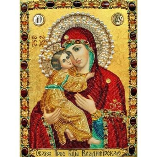 Diamond embroidery crystal painting round diamond painting show paste Mary round diamond painting crystal painting 30x40cm