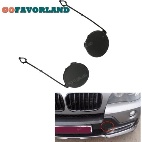 Left Right Front Tow Eye Hook Cover Cap Bumper Primed Unpainted 51117159589 51117159590 For BMW X5 E70 2007 2008 2009 2010 2011