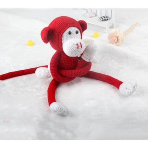 Lovely Handmade Crochet Monkey Doll Crochet Kit Craft Knitting Accessories