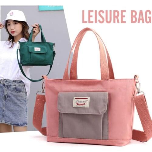 Fashion Waterproof Crossbody Bag Top-handle Satchel Handbag Women Nylon Shoulder Bags Multi Zipper Pocket Messenger Bags