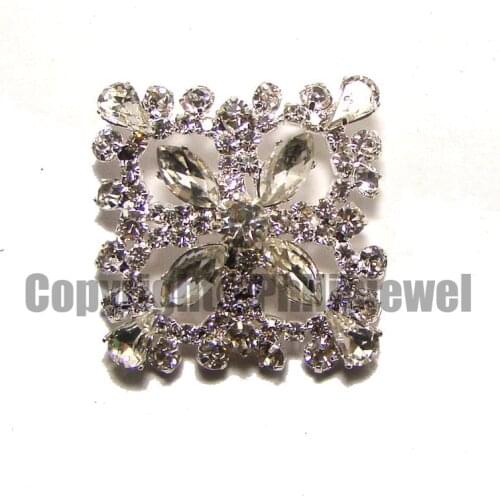 NEW crystals SLV rhinestone 35x35mm luxury square design coat sewing on buttons decoration ornament accessories 12pcs x