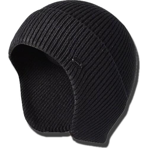 Autumn Winter Warm Earmuffs Cycling Knitting Hat Sets Wool Ski Cap For Men Women Casual Ear Protection Hat Winter Caps for Men