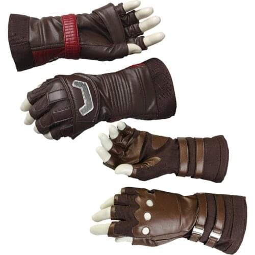 Halloween Carnival Superhero Captain Cosplay Gloves Steve Faux Leather Handwear Costume Accessories Steven Gauntlets