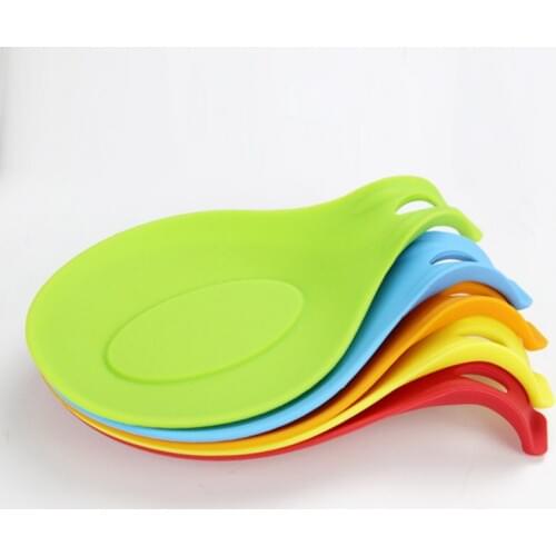 Drink Glass Coaster Tray Spoon Pad Eat Mat Pot Holder Kitchen Accessories Silicone Insulation Spoon Rest Heat Resistant Placemat