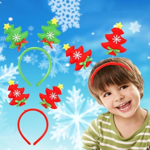 Adult Kids Christmas Tree Headband New Year Headwear Party Decor Hairband