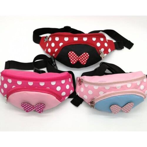 Disney Cute Waist Bag for Boys Girls Anime Mickey Mouse Minnie Spiderman Iron Man Waist Bag Kids Outdoor Travel Mobile Phone Bag