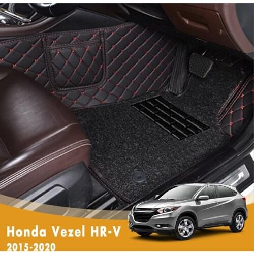 RHD Luxury Double Layer Wire Loop Car Floor Mats For Honda Vezel XR-V XRV 2015 2016 2017 2018 2019 2020 Auto Foot Carpets