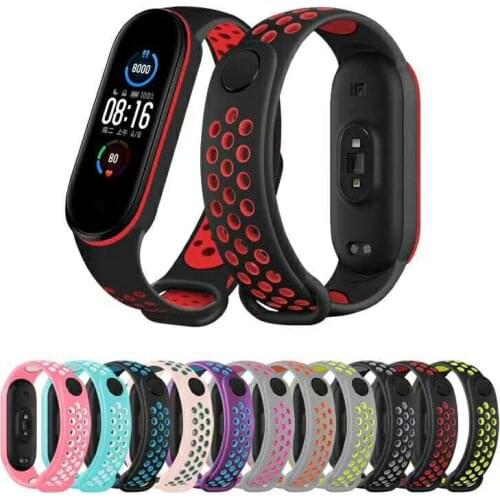 Bracelet For Xiaomi MiBand 5 Replacement Strap Anti-sweat Sports Breathable Soft Silicone Wristband For Mi Band 5 Smart Watch
