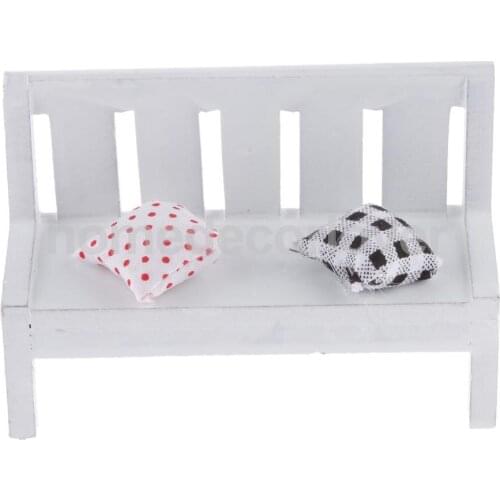Modern Simple Mini Wooden Bench with Cushions Table Ornament Creative Gift Home Decor Craft Collectable Furnishing Article
