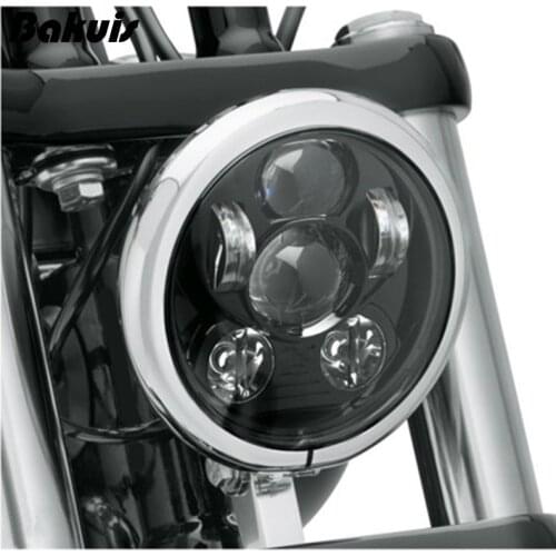 Bakuis 5.75" 5-3/4" Motorcycle Projector 45W LED Lamp Headlight For Harley Sportster 883 1200, Iron 883, Dyna, Street Bob FXDB