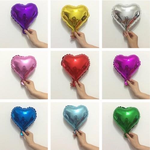 10pcs 10inch Star Foil Balloons Heart Air Balloon for Wedding Decoration Birthday Party Decorations Adult Kids BabyShower Baloon