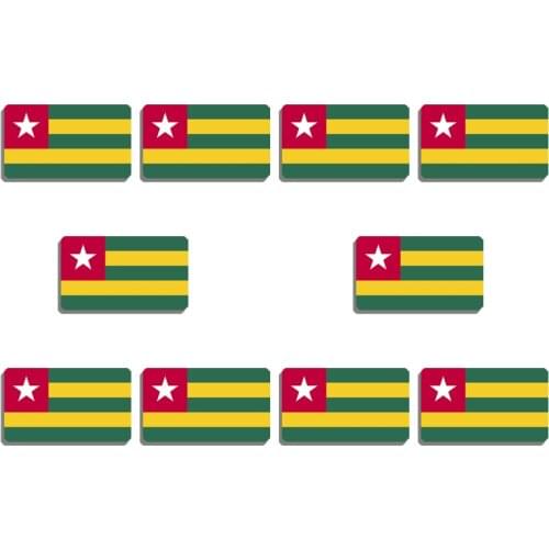 10Pcs Togo National Flag Lapel Pin Resin Shirt Brooch For Women Patriotism Badge Hat Bag Accessory