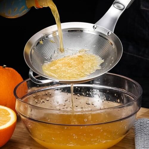 1Pc Filter Spoon Filtering Skimmer Oil Filter Sieve Fine Mesh Scoop Stainer Hot Pot Spoon Stainless Steel Colander Filtering