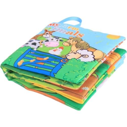 10pages Lovely Retail Baby Toys Infant Kids Early Development Cloth Books Colorful Educational Unfolding Activity Book