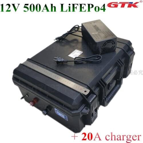 12v 500AH batterie lifepo4 500ah Lithium Iron Phosphate LFP batterie solaire 3.2v 500Ah BMS RV inverter waterproof case + 20A