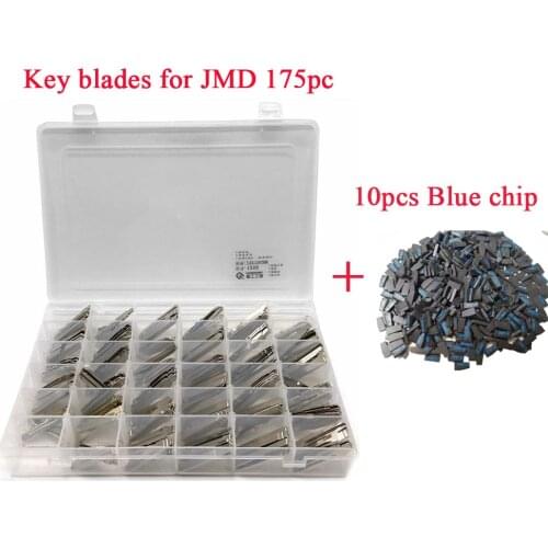 175pcs/Lot Metal Blank Car Key Blade Set With a Box for JMD Remote Plus 10pcs JMD original blue chip for KD