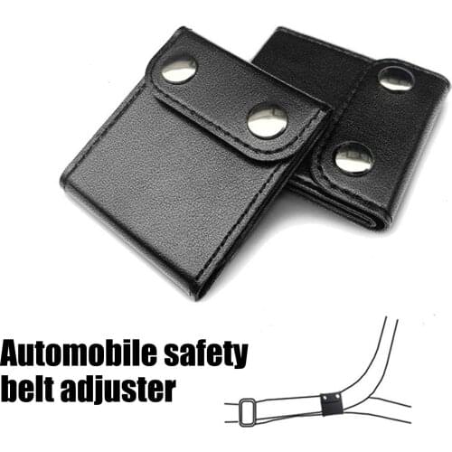 2 PCS New Pair Black Leather Car Seat Belt Adjusters Automobiles Parts Auto Seat Belts Padding Car Accessories