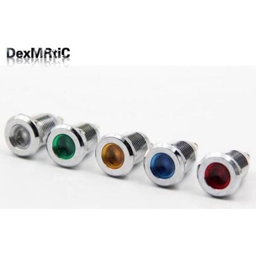 2Pcs/Lot Mixture Yellow/Blue/White/Red/Green LED Indicator Lights Signal Pilot Lamp 12V/24V/220V connector