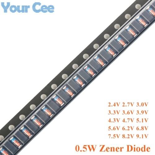 20pcs 1/2W 0.5W Zener Diode 2.4V 2.7V 3.0V 3.3V 3.6V 3.9V 4.3V 4.7V 5.1V 5.6V 6.2V 6.8V 7.5V 8.2V 9.1V