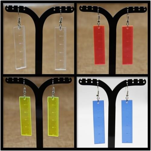 2020 New Fashion Ladies Transparent Color Acrylic Geometry Math Triangle Pendant Earrings Party Gift Long Earrings