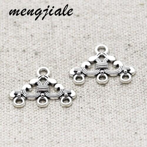 25pcs Alloy Metal Vintage Connector Charms Tibet Silver National Style Pendants For DIY Jewelry Accessories Making 23*17mm