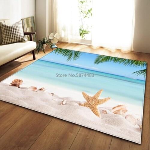 3D Beach Starfish Carpets Children Room Floor Mat Bedside Area Rug Baby Play Crawling Mat Rugs Home Living Room Carpet
