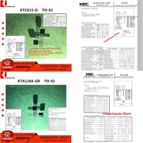 KTC815-O KTC815 KTC815O C815 C815-O 2SC815 TO-92 KTA1268-GR A1268 KTA1268 KTA1268-GR-AT/P A1268-GR 2SA1268 100% New original
