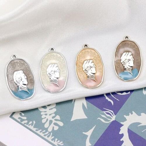 6pcs vintage statement earring Retro Fashion Wild Personality Pendant Person Head Earrings For Women Diy Jewelry Accessories