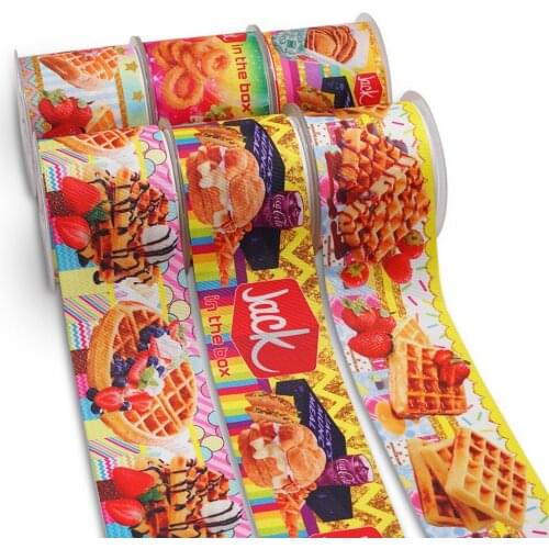 Choshim accessories 10 Yards Per Size Foods Ribbon Printed Grosgrain Ribbon DIY Bow Bag Material 56550