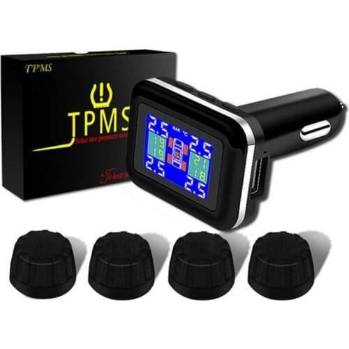 Car Tire Pressure Monitoring System TPMS Tire Pressure Sensor Auto Security Alarm Tire Pressure Control System USB Car Charger