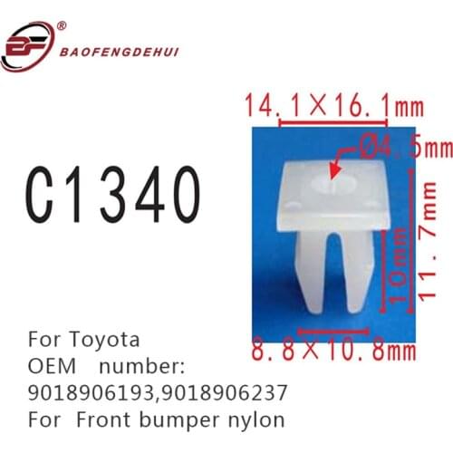 Car Fastener For Toyota Corolla Prius Sienna Camry Avalon Lexus 9018906193 9018906237 Front Bumper Nylon Positioner