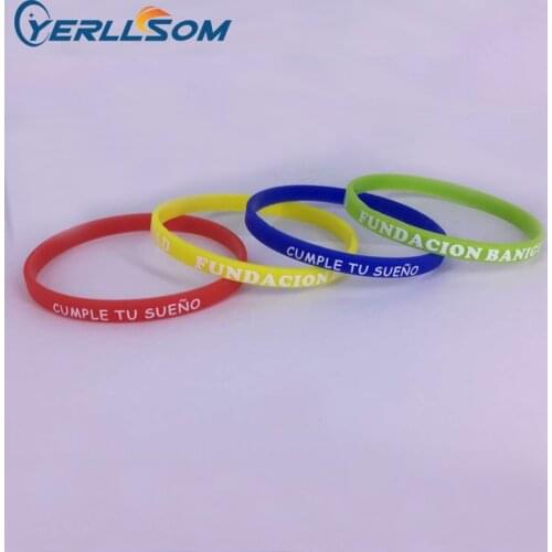 Free shipping 500pcs/Lot high quality 6mm wide silicone bracelets pinted personal logo or message for events SP062408