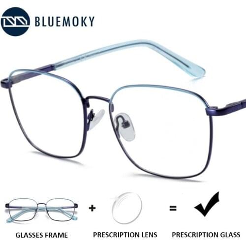 BLUEMOKY Prescription Progressive Eyeglasses Men Women Alloy Square Optical Myopia Eyewear Blue Light photochromatic Glasses