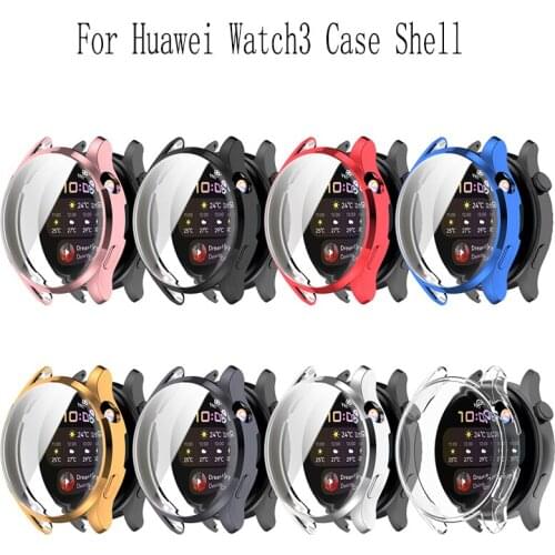 360 Full Screen Protector Bumper Electroplated TPU Case For Huawei Watch 3 Cover Tempered Glass Film For Watch 3 Accessories
