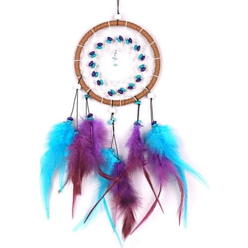 Tophus Feather Dreamcatcher Handmade Wind Chimes Wall Ornament Room Decor Outdoor Room Wall Car Hanging Wind Chimes