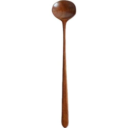 Japanese Style Wooden Soup Spoon With Long Straight For Picnic Handle Spoon Sauce Carry And Easy And To Mouth Suitable Wide T2B3