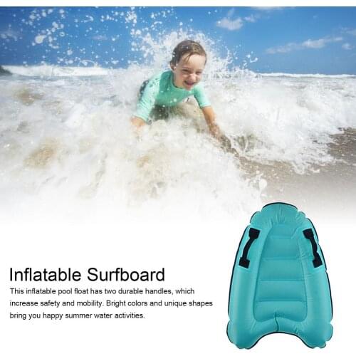 Childrens Portable Inflatable Surfboard With Handles Foldable Bodyboard Swimming Pool Floating Mattress Children Outdoor Sports