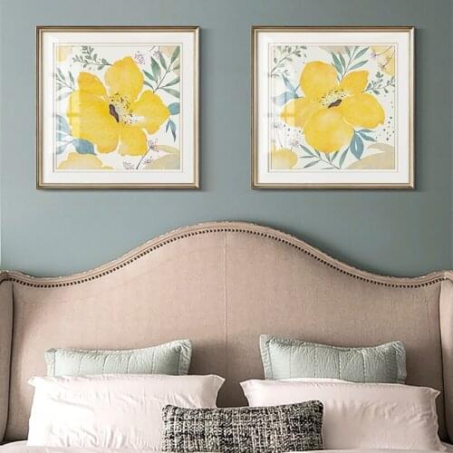 EECAMAIL Diamond Art Painting Full Diamond Embroidery Modern American Fresh Decoration Painting Yellow Flower Painting No Frame