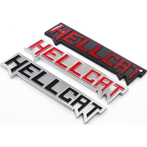 1pcs HELLCAT Front grill emblem metal 3D Car logo side badge Creative decoration rear trunk emblem sticker styling Accessories
