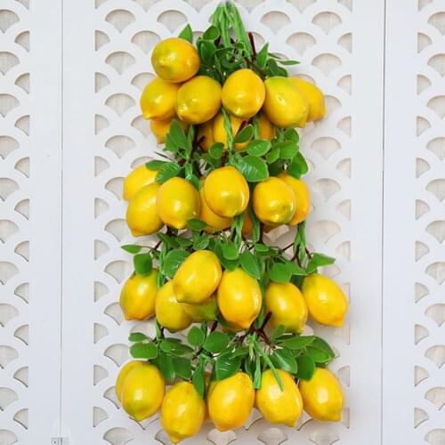 Artificial Fruit Lemon Foam Model Christmas Decorations Lemon String Photography Prop Pendant for Farmhouse Hotel Cheap