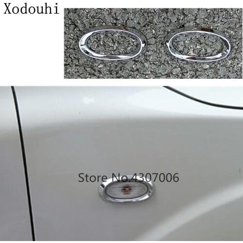Car Body Inner Door Side Lamp Cover Light Frame Stick Styling ABS Chrome Trim 2pcs For Nissan Terra 2018 2019 2020