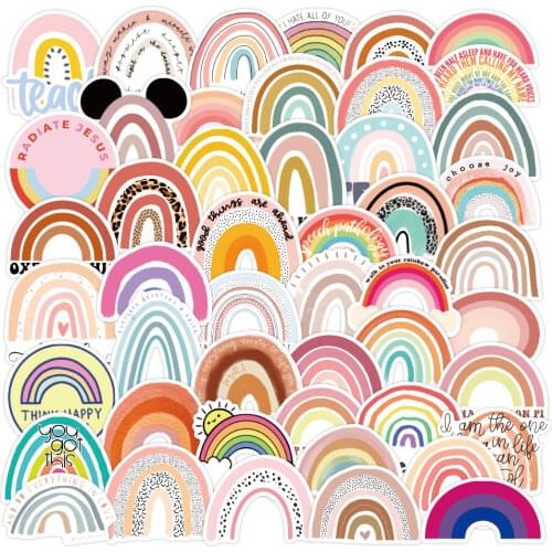 10/50PCS Rainbow Bridge Cartoon Stickers for Girl Children Toys on The Laptop Fridge Phone Skateboard Suitcase Decals Sticker