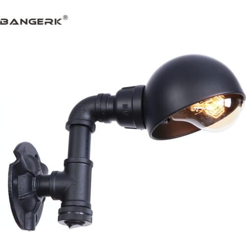 Single Head Iron Water Pipe Wall Lamps Retro Loft Decor LED Wall Light Antique Edison Wall Sconce Home Lighting Luminaire